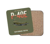 Thumbnail for P-40E Warhawk design on green army 1 piece coaster