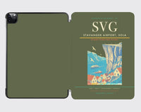 Thumbnail for Stavanger Airport, Sola (SVG) design on green army ipad tablet case