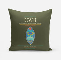 Thumbnail for Afonso Pena International Airport (CWB) design on green army pillow