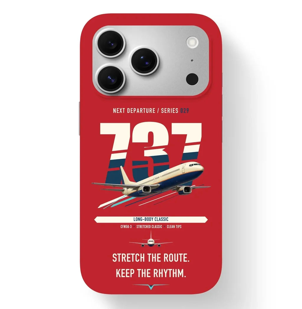 Boeing 737-400 Classic design on red magsafe iphone case