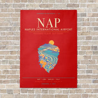 Thumbnail for Naples International Airport NAP - Canvas Framed - Red