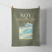 Thumbnail for Cornwall Airport Newquay (NQY) design on green army towel