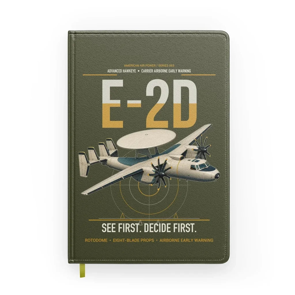 E-2D Advanced Hawkeye design on green army notebook