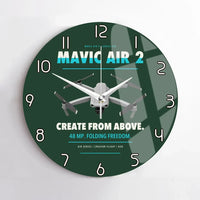 Thumbnail for DJI Mavic Air 2 design on dark green no frame wall clock