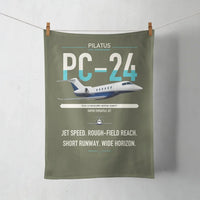Thumbnail for Pilatus PC-24 design on green army towel