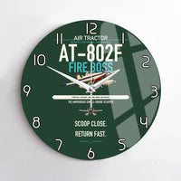 Thumbnail for Air Tractor AT-802F Fire Boss design on dark green no frame wall clock