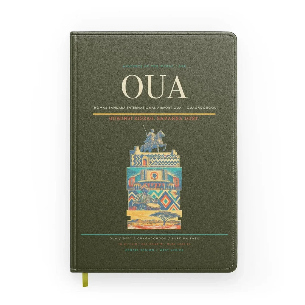 Thomas Sankara International Airport (OUA) design on green army notebook