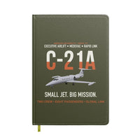 Thumbnail for C-21A Learjet Small Jet Big Mission design on green army notebook