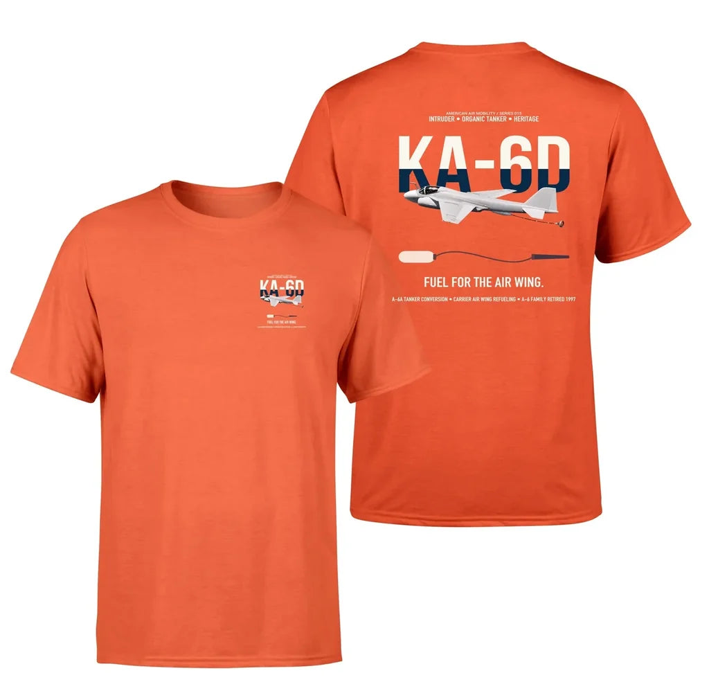 KA-6D Intruder design on orange double-side t-shirt, double-side print