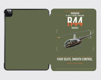 Thumbnail for Robinson R44 Raven II design on green army ipad tablet case