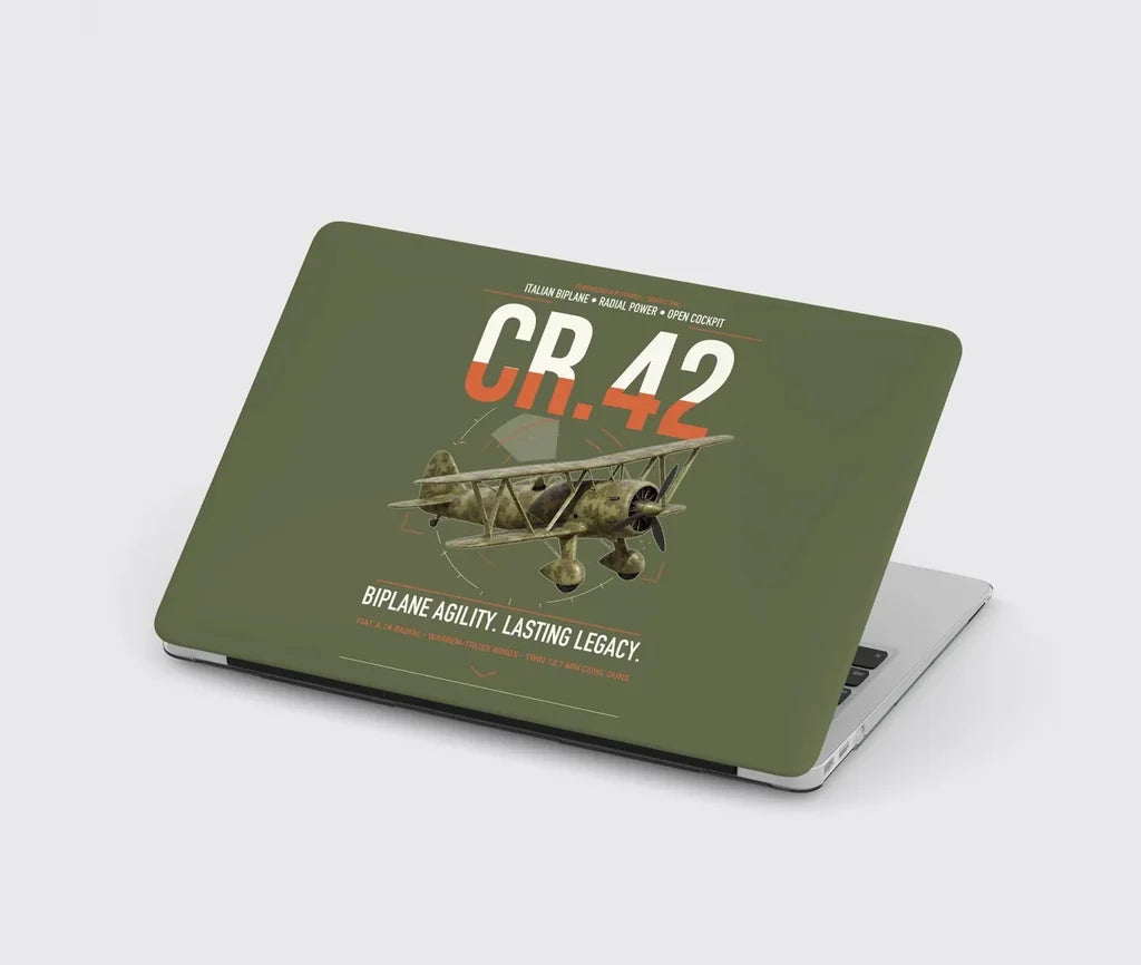 Fiat CR.42 Falco design on green army MacBook case