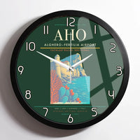 Thumbnail for AlgheroFertilia Airport AHO Wall-Clock Framed - Dark Green