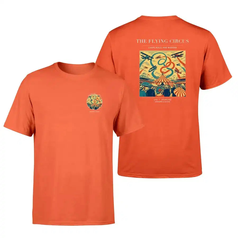 VINTAGE G4026 - The Flying Circus - Double-Side T-Shirt design on orange double side t shirt