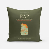Thumbnail for Rapid City Regional Airport (RAP) design on green army pillow