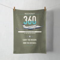 Thumbnail for Beechcraft King Air 360 design on green army towel