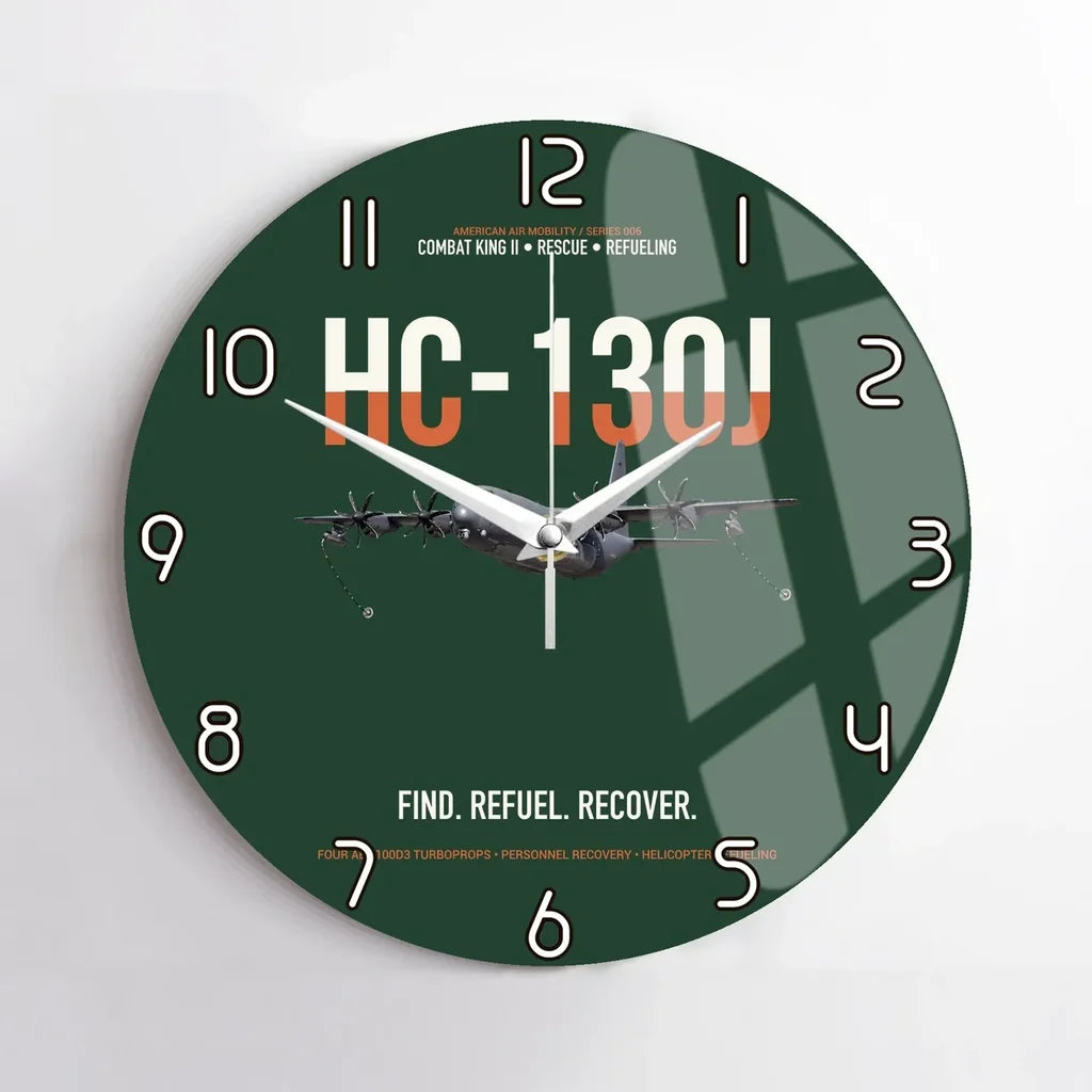 HC-130J COMBAT KING II design on dark green no frame wall clock