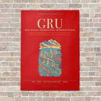 Thumbnail for Sao Paulo Guarulhos International Airport GRU - Canvas Framed - Red