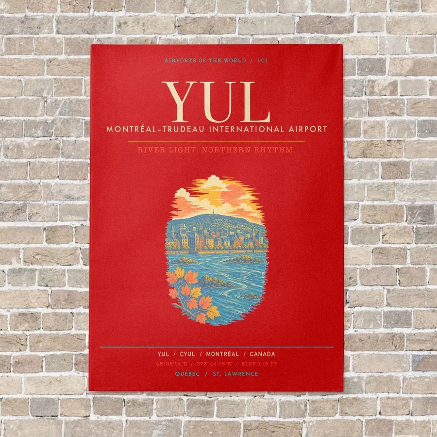 MontrealTrudeau International Airport YUL - Canvas Framed - Red
