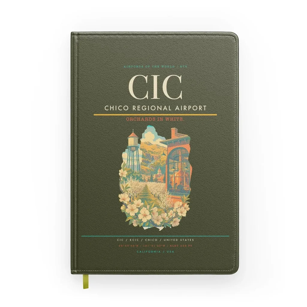 Chico Regional Airport (CIC) design on green army notebook