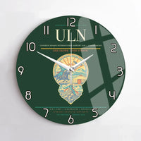 Thumbnail for Chinggis Khaan International Airport (ULN) design on dark green no frame wall clock