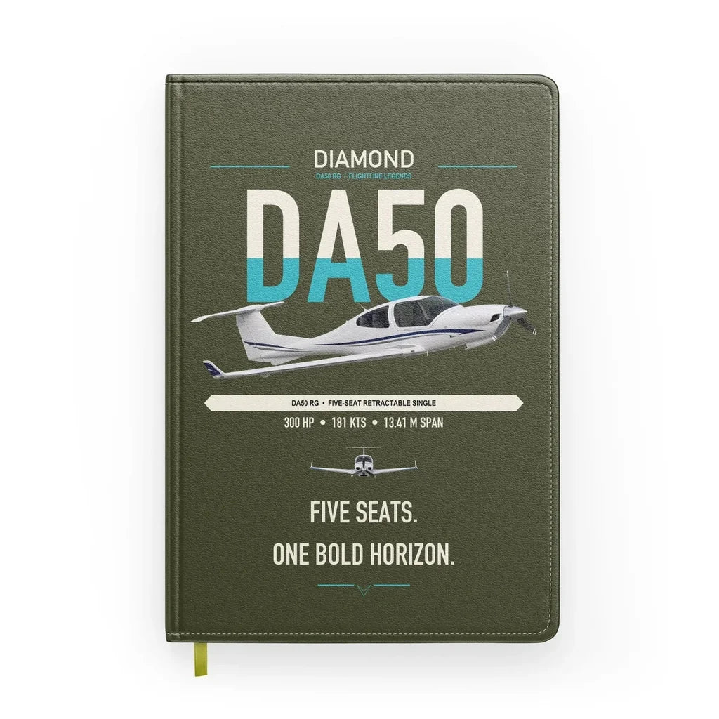 Diamond DA50 RG design on green army notebook