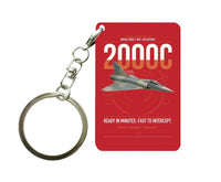 Thumbnail for Dassault Mirage 2000C RDI design on red designed key chain, double-side print