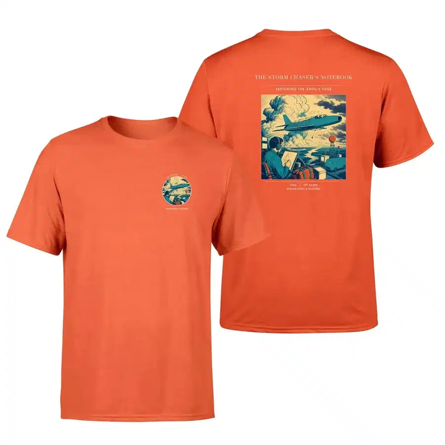 VINTAGE G4393 - The Storm Chaser's Notebook - Double-Side T-Shirt design on orange double side t shirt