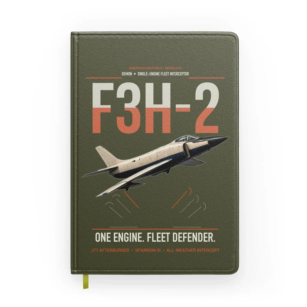 F3H-2 Demon design on green army notebook