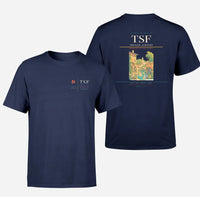 Thumbnail for Treviso Airport (TSF) design printed on navy blue double-side t-shirt