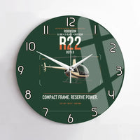 Thumbnail for Robinson R22 Beta II design on dark green no frame wall clock