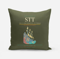 Thumbnail for Cyril E. King Airport (STT) design on green army pillow