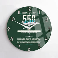 Thumbnail for Cessna Citation 550 - Citation II design on dark green no frame wall clock