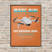 Thumbnail for DJI Mavic Mini vertical canvas print - framed - orange background