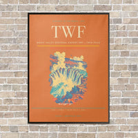 Thumbnail for Magic Valley Regional Airport TWF — Twin Falls vertical canvas print - framed - orange background