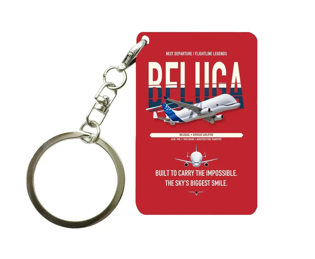 Airbus BelugaXL Key Chain design on red key chain