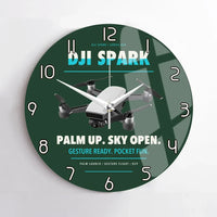 Thumbnail for DJI Spark design on dark green no frame wall clock