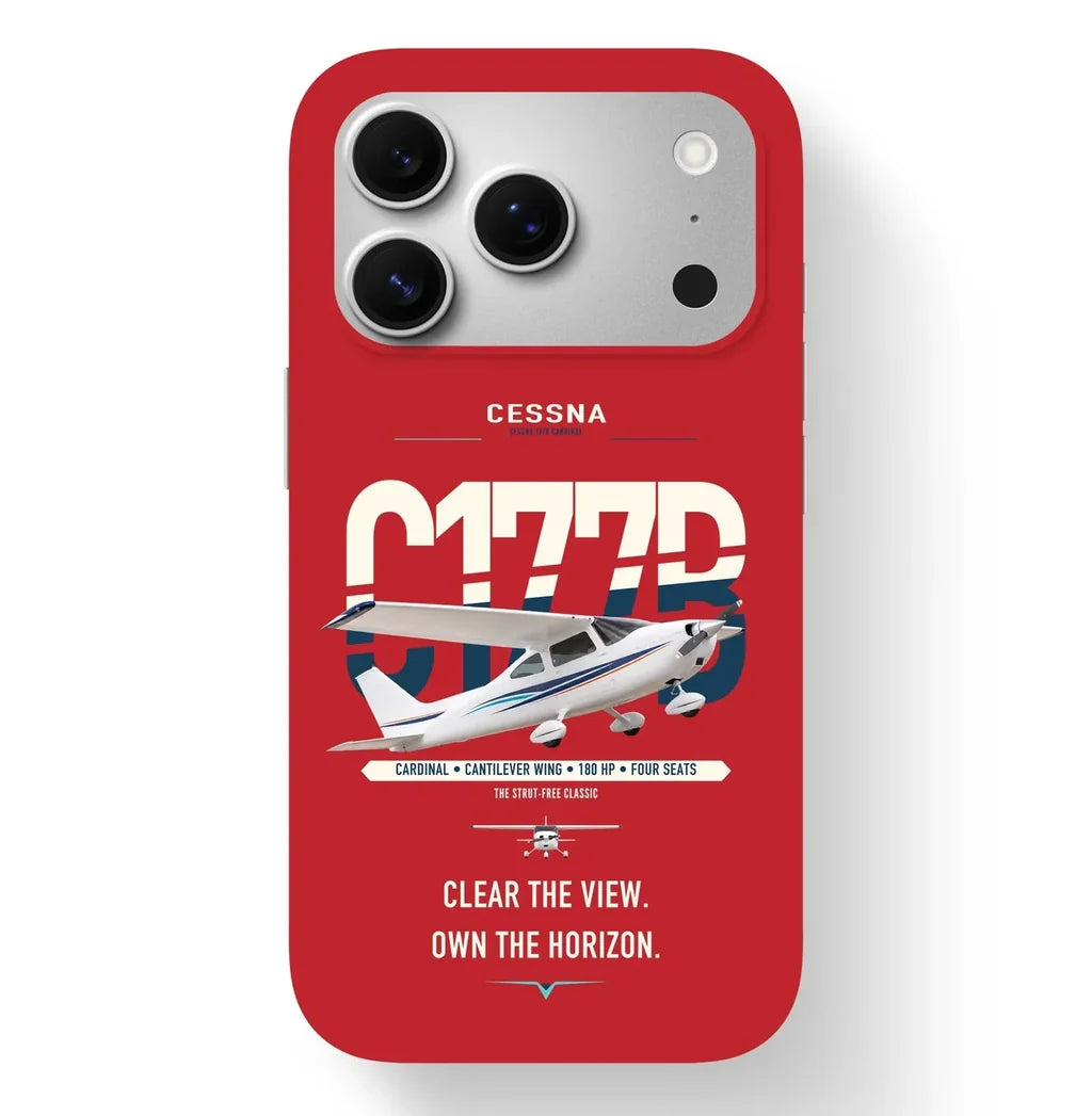 Cessna 177B Cardinal design on red magsafe iphone case, for iPhone 17 Pro