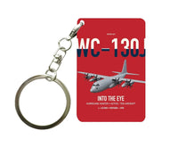 Thumbnail for WC-130J Hurricane Hunter design on red designed key chain, double-side print