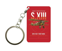 Thumbnail for SPAD S.XIII C.1 design on red designed key chain, double-side print