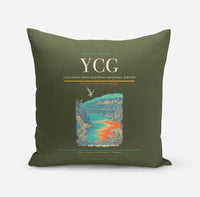 Thumbnail for Castlegar–West Kootenay Regional Airport (YCG) design on green army pillow