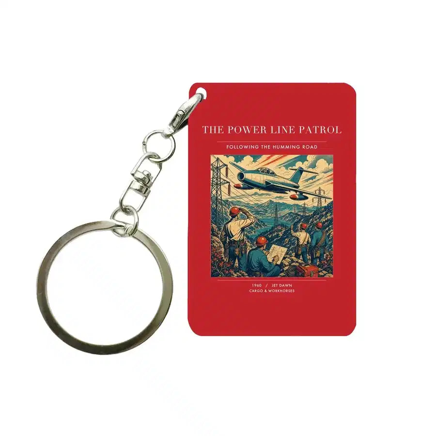 VINTAGE G4484 - The Power Line Patrol - Designed Key Chain design on red