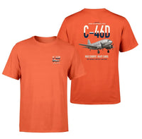 Thumbnail for C-46D Commando design on orange double-side t-shirt, double-side print