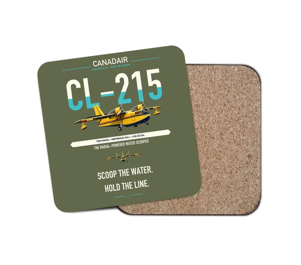 Canadair CL-215 design on green army 1 piece coaster