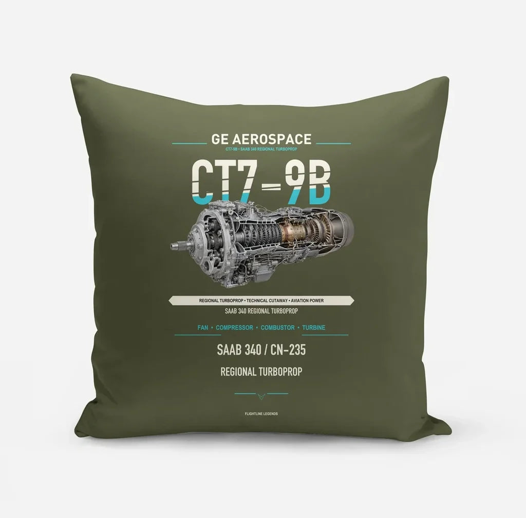 CT7-9B design on green army pillow