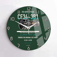 Thumbnail for CF34-3B1 design on dark green no frame wall clock