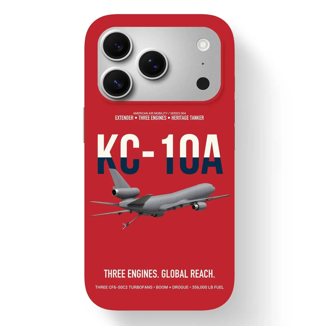 KC-10A EXTENDER design on red magsafe iphone case, for iPhone 17 Pro