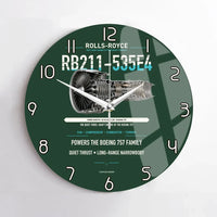 Thumbnail for RB211-535E4 design on dark green no frame wall clock