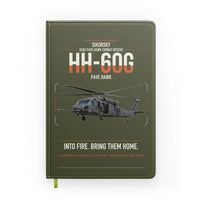 Thumbnail for Sikorsky HH-60G Pave Hawk design on green army notebook