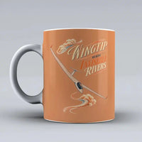 Thumbnail for 588 - Wingtip Reads Invisible Rivers - Mug design on orange signal
