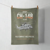 Thumbnail for Sikorsky CH-148 Cyclone design on green army towel